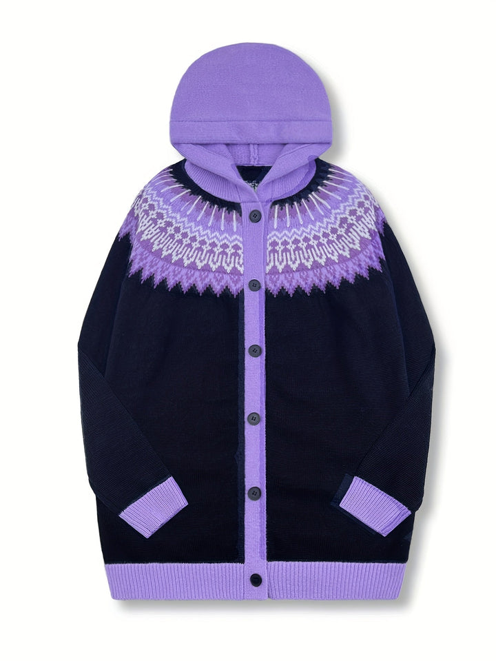 Gulnur - Eleganter Winter Pullover Mit Kapuze Und Langen Ärmeln