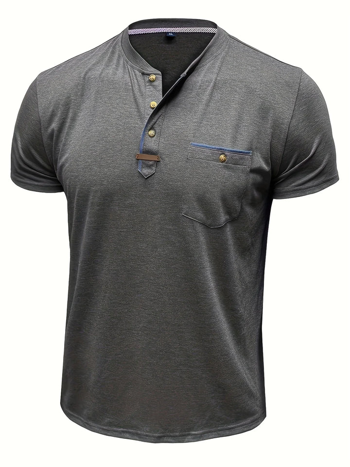 Saxon – Elegant Rundhalsausschnitt T Hemd Mit Tasche