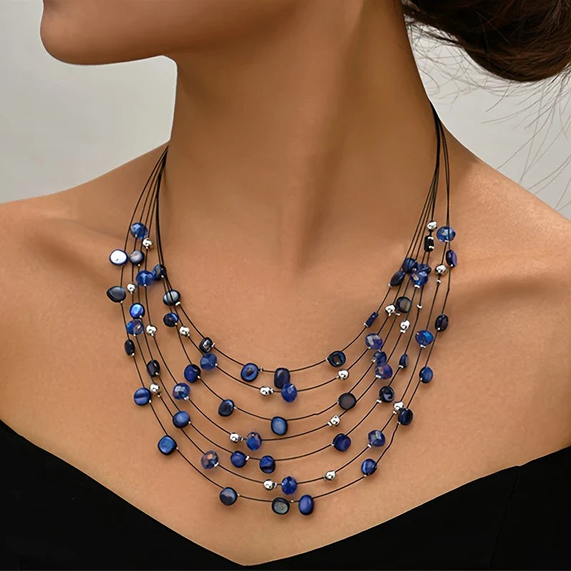 Mabelline – Elegante Halskette im Bohemian-Stil mit Mehrreihigen Perlen