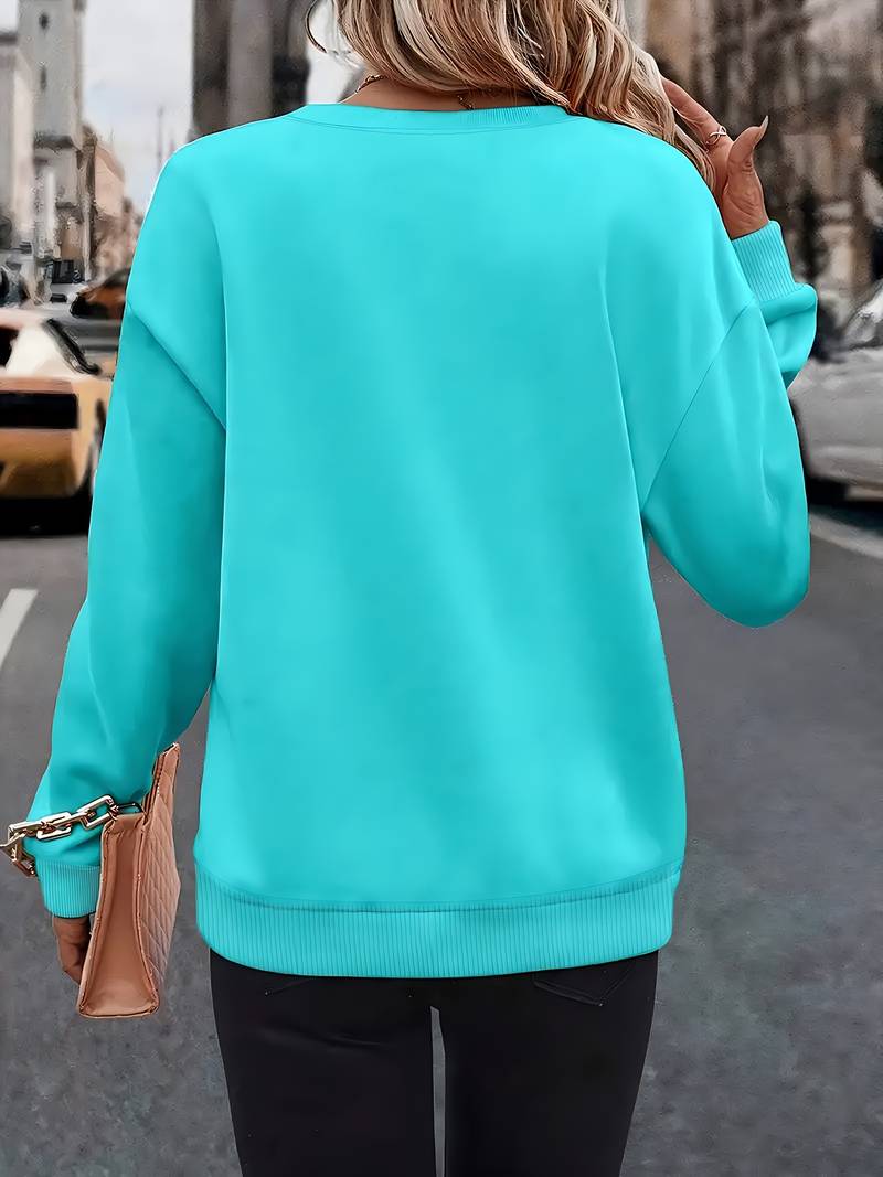 Ahuva - Stylisches Langarm Fleece Sweatshirt Mit Herz Gestaltung