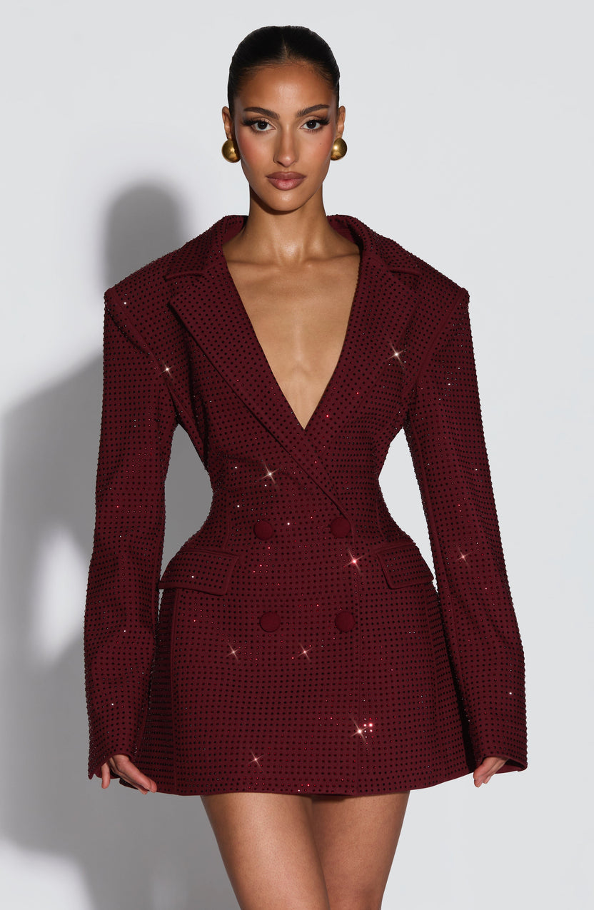 Zaerine – Kurzes Blazer-Kleid in Elfenbein