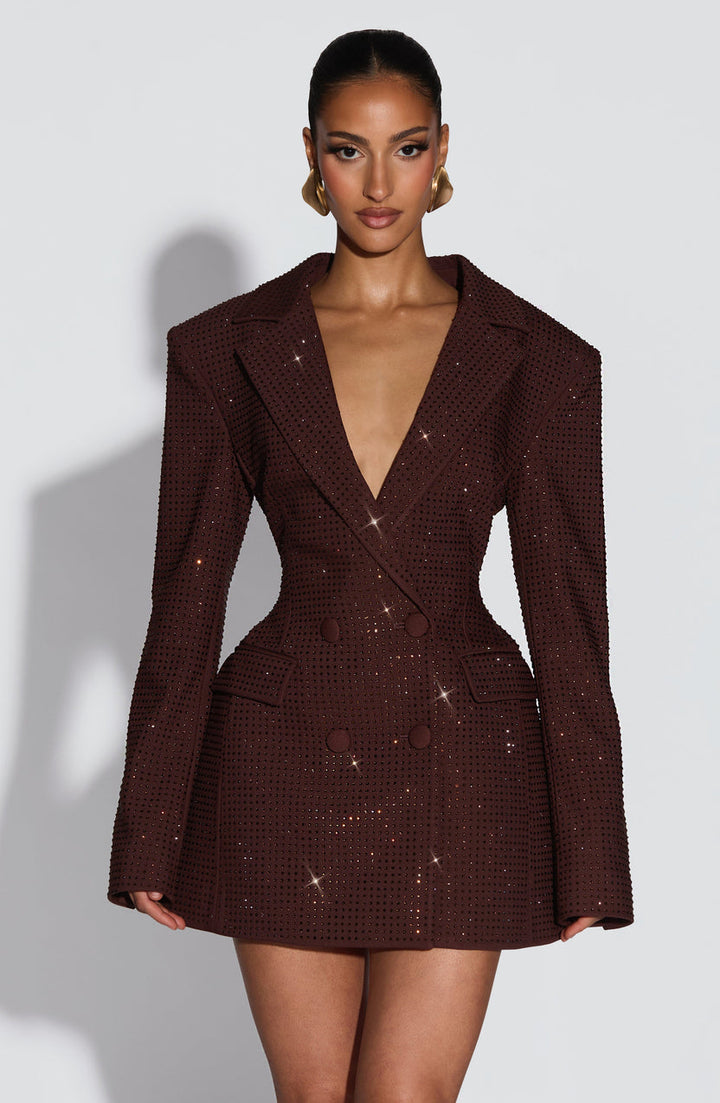 Zaerine – Kurzes Blazer-Kleid in Elfenbein