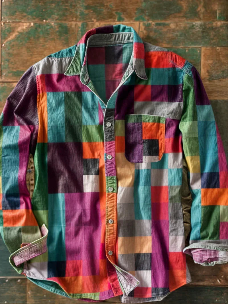 Jhoanny - Langarmshirt MIT Geometrischem Patchwork-muster