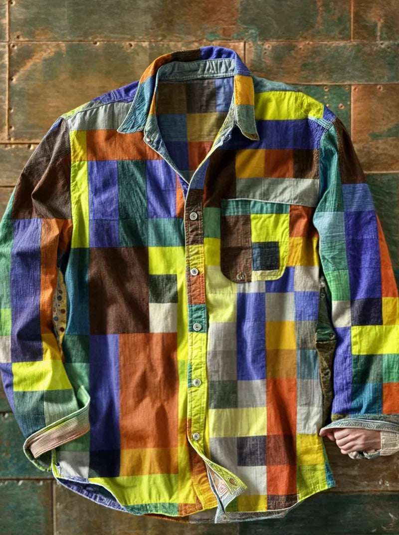 Jhoanny - Langarmshirt MIT Geometrischem Patchwork-muster