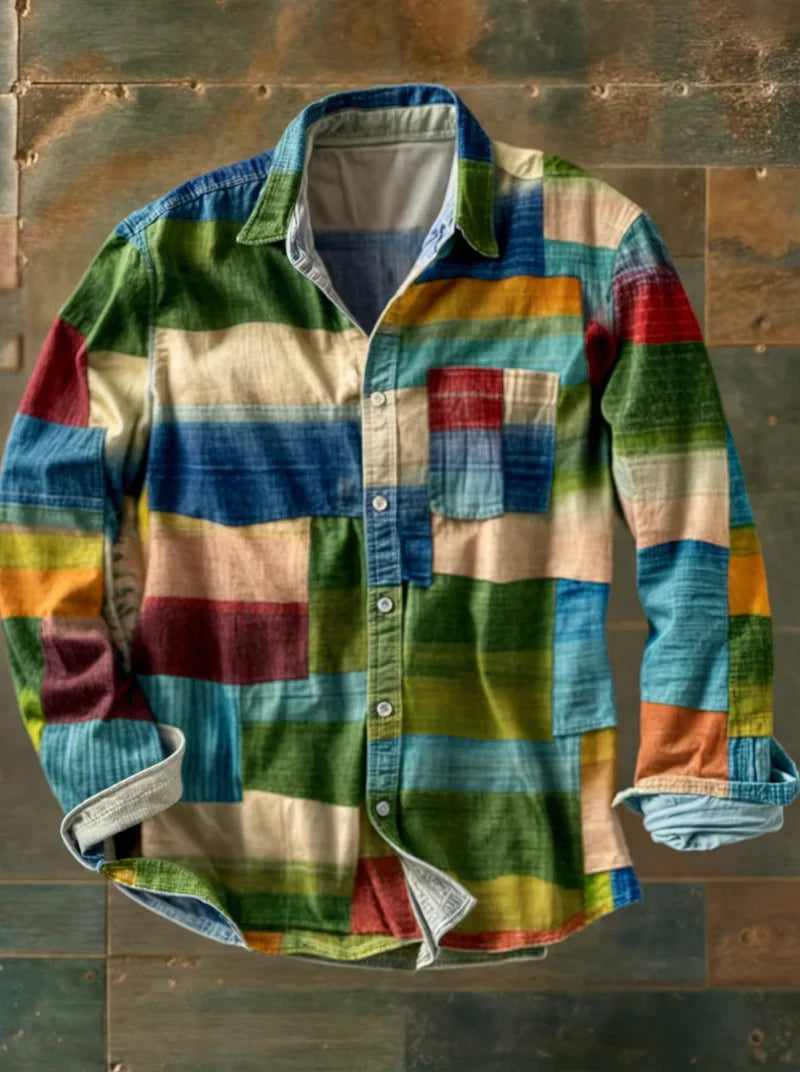 Jhoanny - Langarmshirt MIT Geometrischem Patchwork-muster