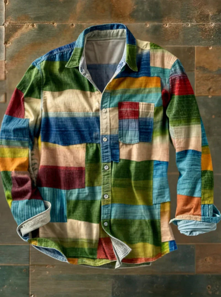 Jhoanny - Langarmshirt MIT Geometrischem Patchwork-muster