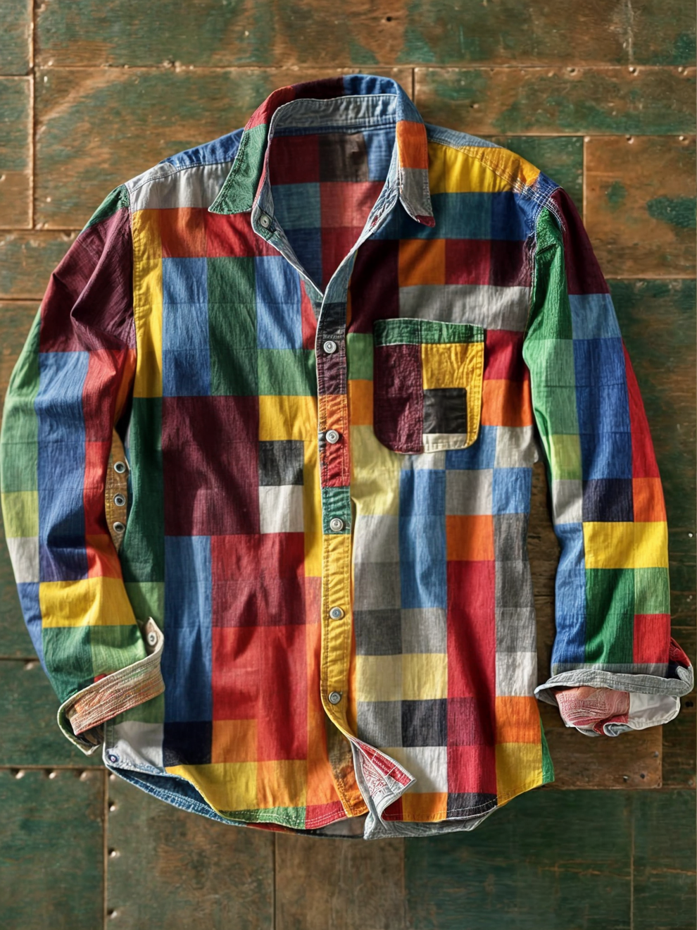 Jhoanny - Langarmshirt MIT Geometrischem Patchwork-muster