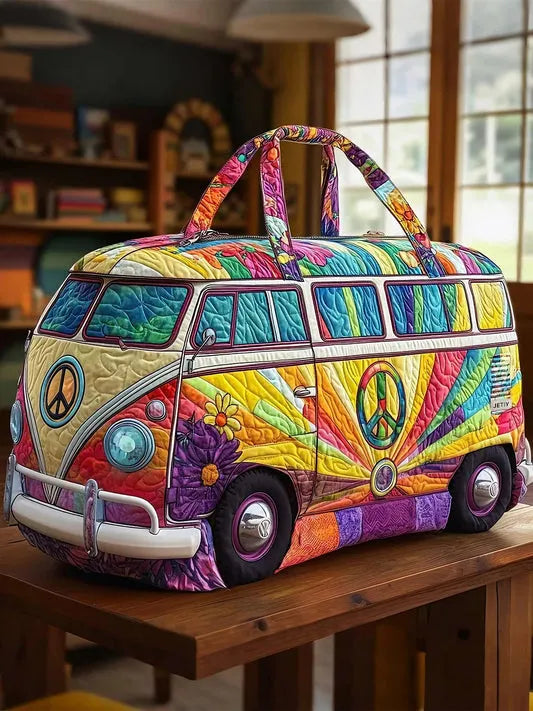 RetroBloom - Quilted Vintage Camper Print Travel Bag