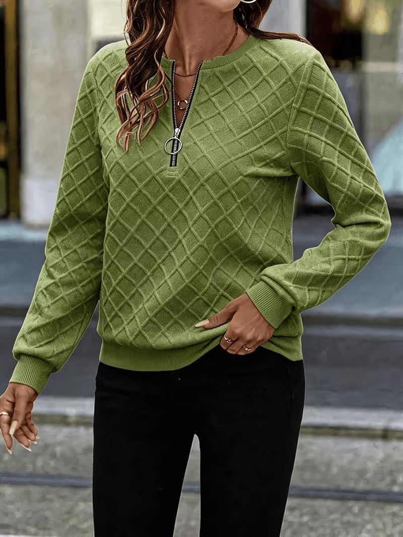 Juliet – Langärmliges Sweatshirt mit Strukturiertem Reißverschluss am Kragen