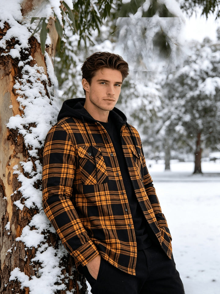 Santiner – Karierte Kapuzenjacke mit Brusttaschen