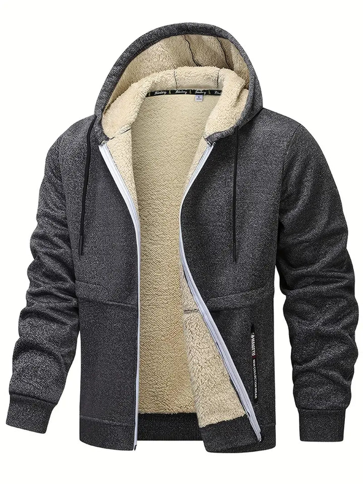 Helge - Lässiger Kapuzenpullover Mit Langen Ärmeln Und Reißverschluss