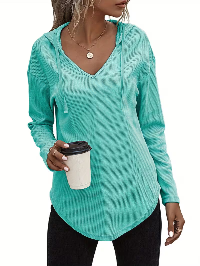 Heydi – Langarm Pullover Mit Kapuze Und Abgerundetem Saum