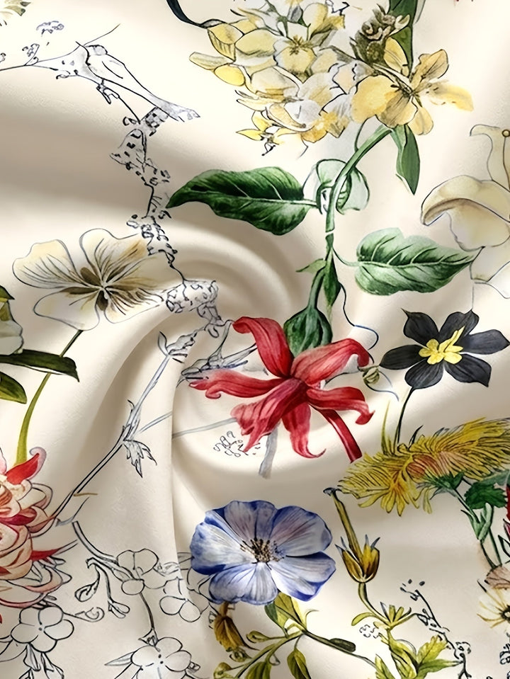 Nabilah - Lässiges Kurzarm Oberteil Mit Blumenmuster