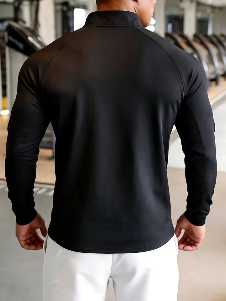 Zerdan – Langarm-Sweatshirt Mit Halbem Reißverschluss