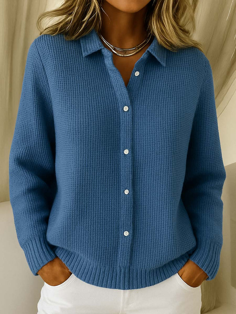 Miruna – Klassisches Strickhemd Mit Knopfleiste
