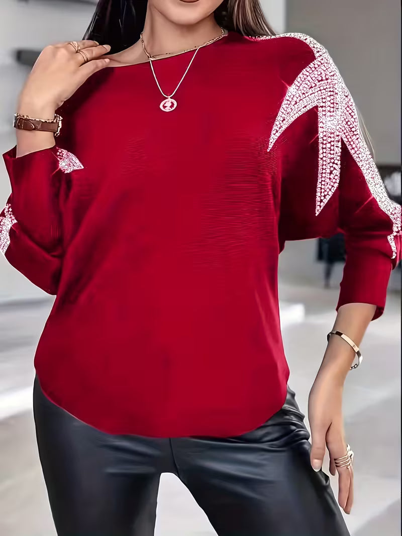 Bernardino - Eleganter Langarm Pullover Mit Sternen Drucken