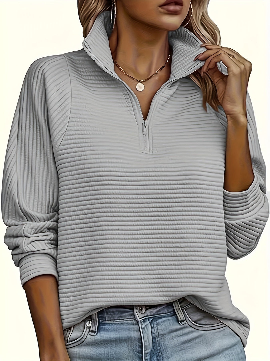 Marthe – Strickpullover Mit Reißverschluss