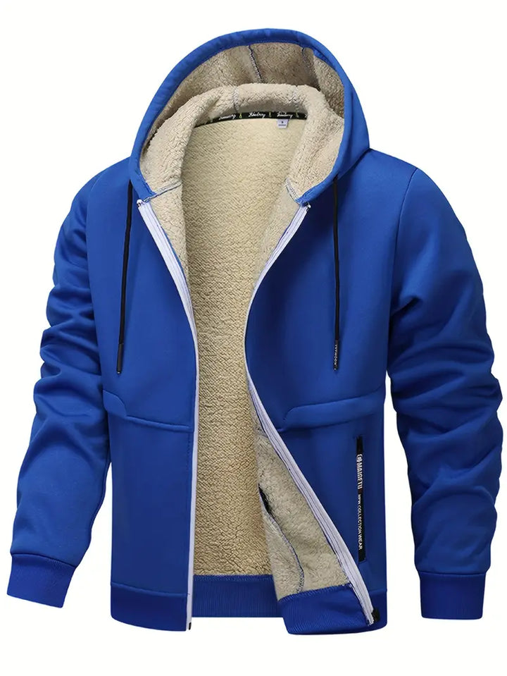 Helge - Lässiger Kapuzenpullover Mit Langen Ärmeln Und Reißverschluss