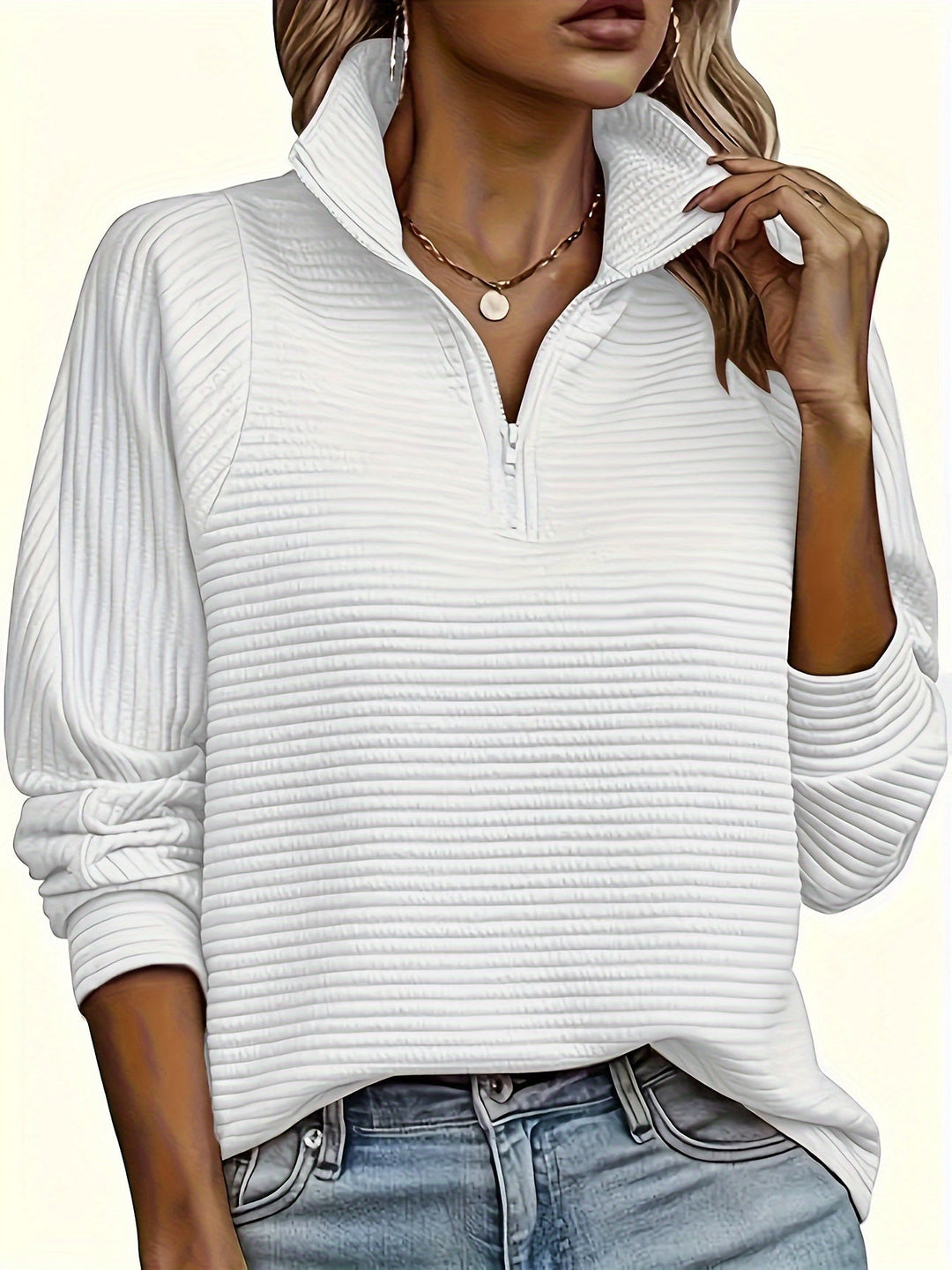 Marthe – Strickpullover Mit Reißverschluss
