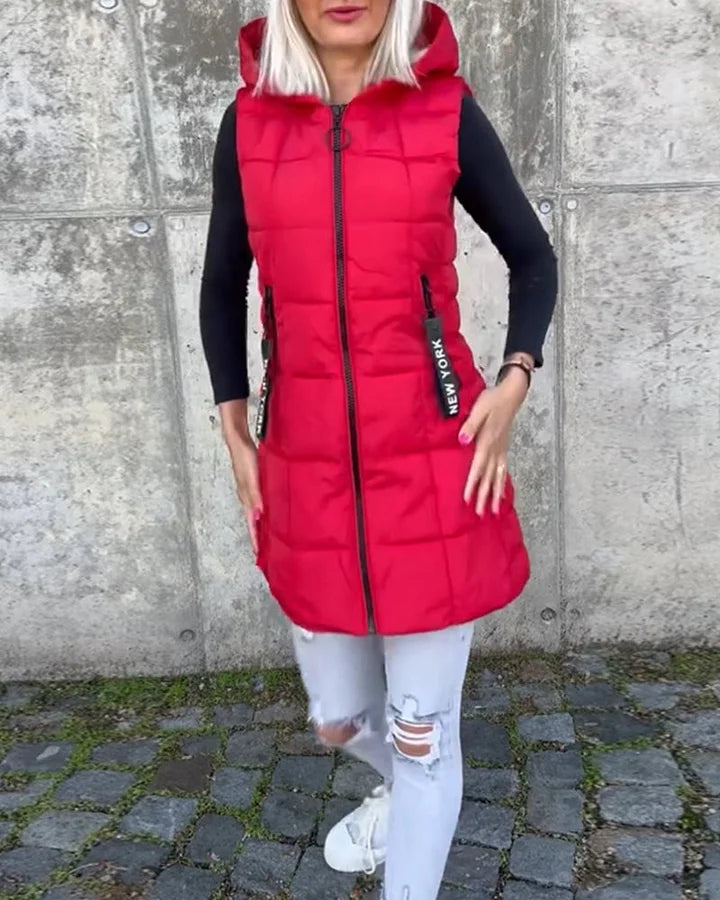 Laruna – Ärmelloser, Wattierter Mantel Mit Reißverschluss