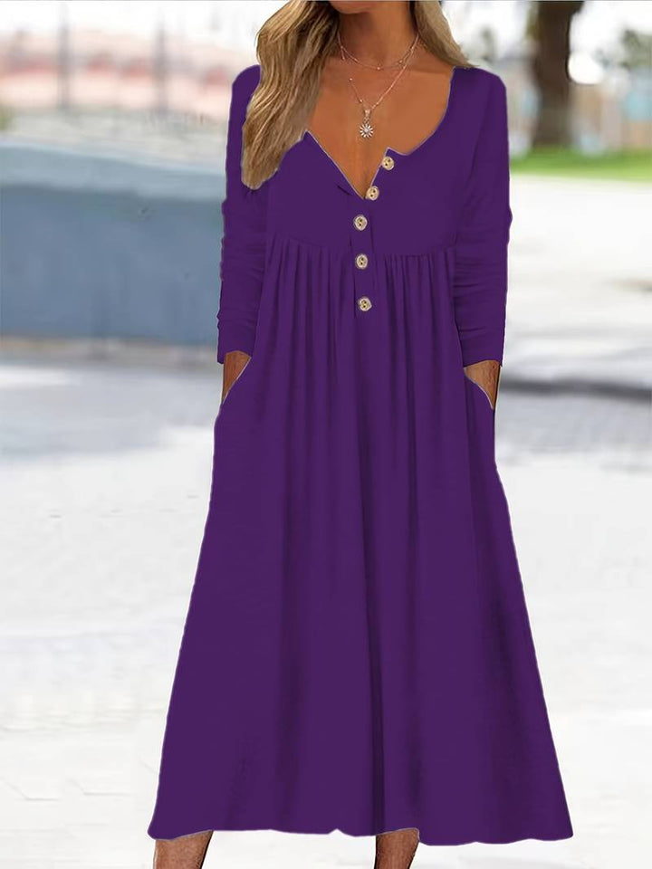 Imethma - Langärmliges Kleid Mit Knöpfen