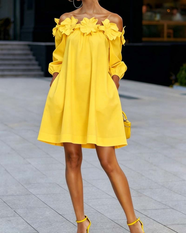 Loania – Schulterfrei-Kleid Mit Blumenmuster