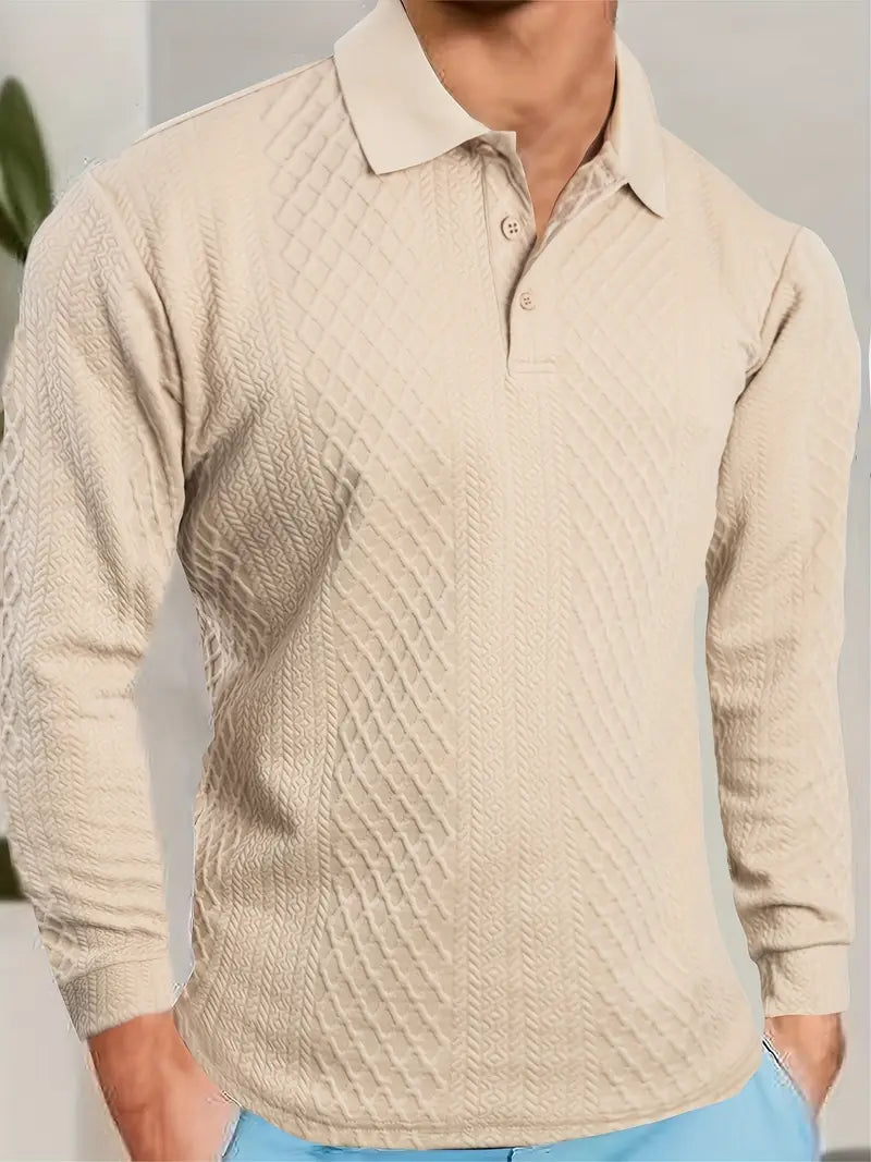 Benoit – Lior Strukturiertes T-Hemd Mit Jacquard Kragen