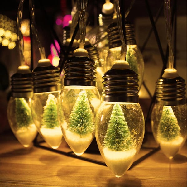 VintageGlow – Vintage-Weihnachtsdekoration, LED-Birnen Lichterketten