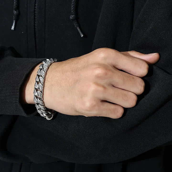 MotifLuxe – Silberarmband mit Arabeskenverschluss