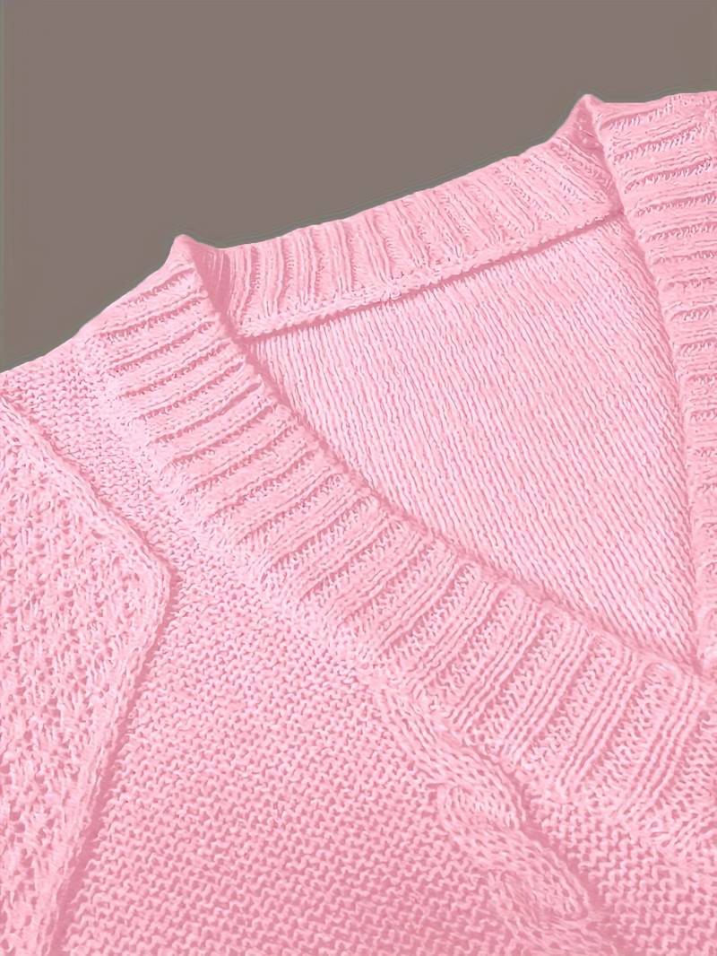 Tzvia - Lässiger Strick Pullover Mit V Ausschnitt
