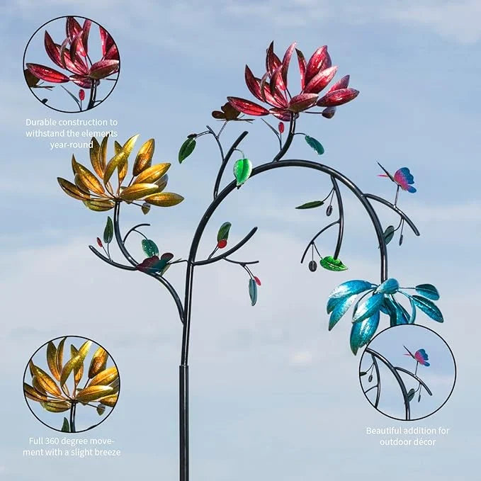 Schöne Sommer Multi farbige Blumen Wind Spinner