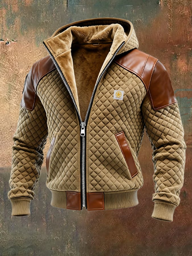 Richardson – Leder Jacke Für Draußen Mit Rautenmuster