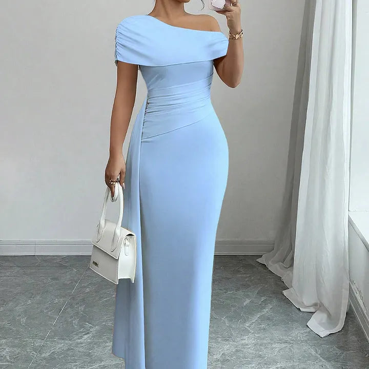 Lisete - Elegantes Ein-Schulter-Ausschnitt  Maxikleid