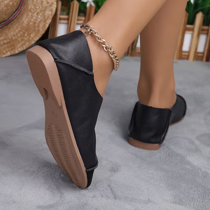 Bethan – Flexible Faltbare Flache Schuhe mit Eckiger Zehenpartie