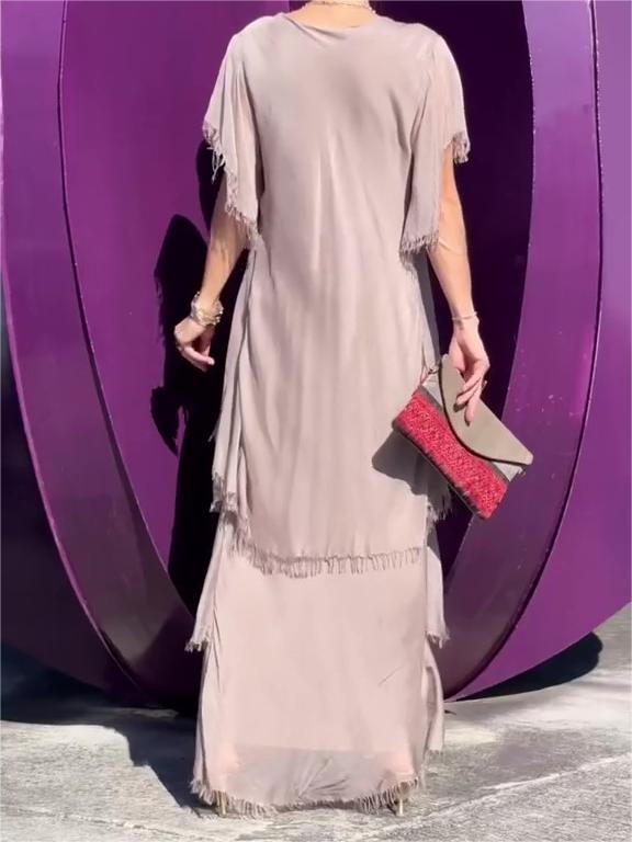 Carlijn - Elegantes Maxikleid mit V-Ausschnitt