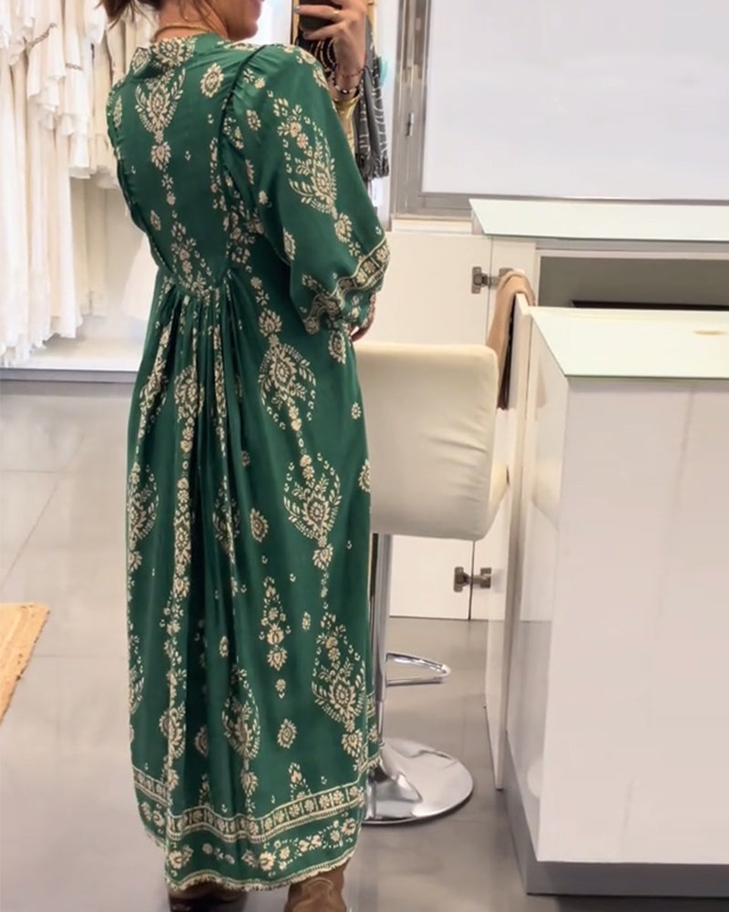 Zonia – Lässiges Bedrucktes Kleid Mit Taschen
