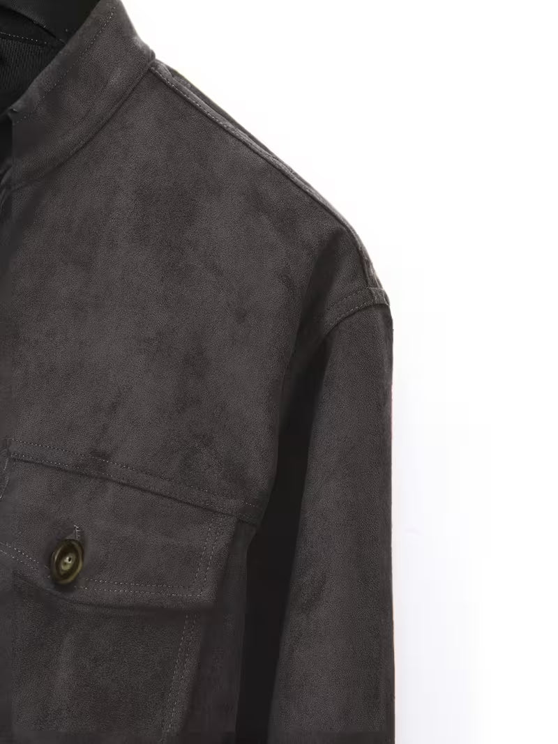 Jelil – Wildleder Jacke Mit Zwei Vordertaschen
