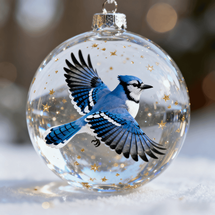 FrostFlight – Kollektion Von Weihnachtskugeln Aus Glas Mit Niedlichen Vögeln