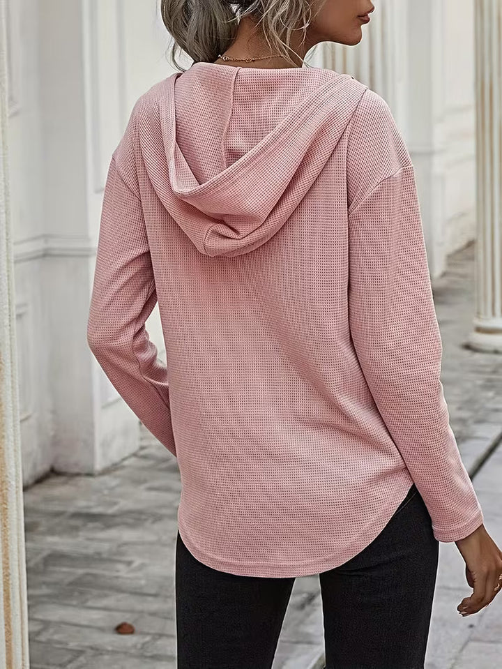 Heydi – Langarm Pullover Mit Kapuze Und Abgerundetem Saum