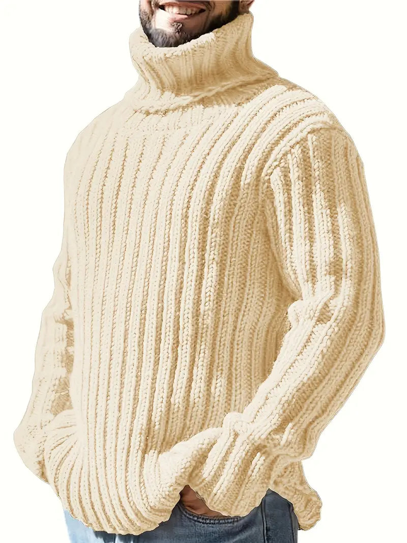 Lysander – Pullover Mit Hohem Kragen Und Rippstrick