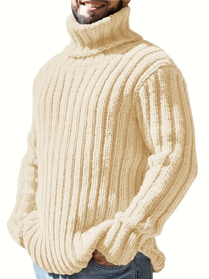 Lysander – Pullover Mit Hohem Kragen Und Rippstrick