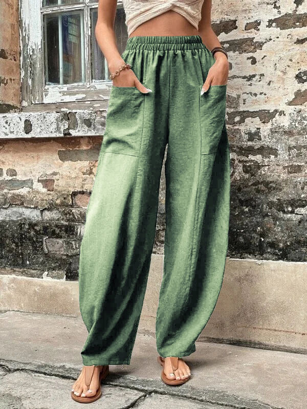 Salomee - Elastische lockere Hose mit Taschen