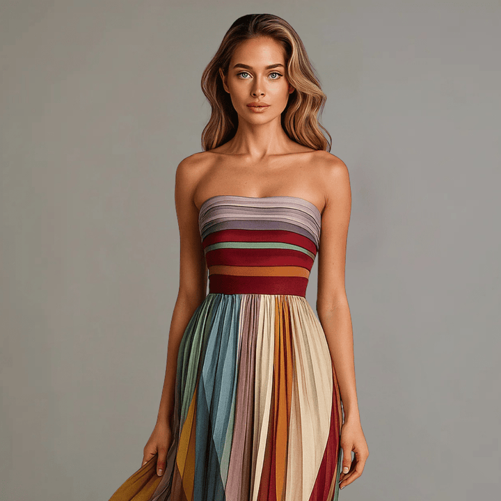 Nilianza – Ärmelloses, Farbenfrohes Maxi Kleid