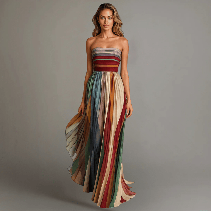 Nilianza – Ärmelloses, Farbenfrohes Maxi Kleid