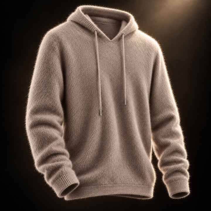 Fynch – Strick-Hoodie mit Kordelzug und Gerippten Bündchen