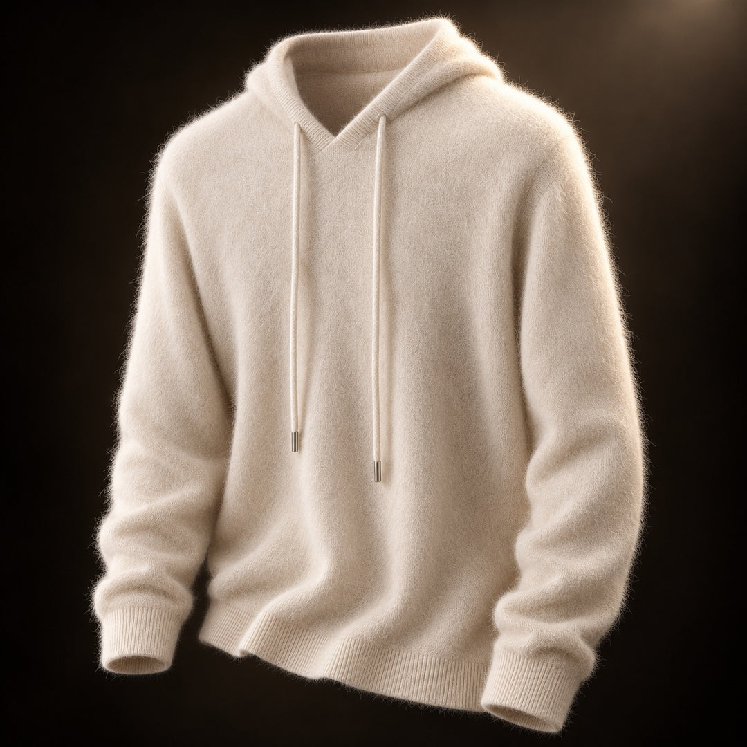 Fynch – Strick-Hoodie mit Kordelzug und Gerippten Bündchen