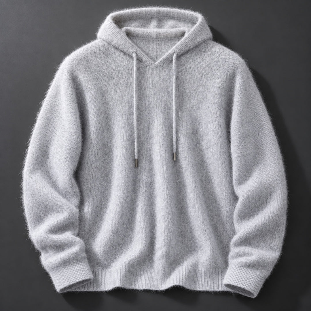 Fynch – Strick-Hoodie mit Kordelzug und Gerippten Bündchen