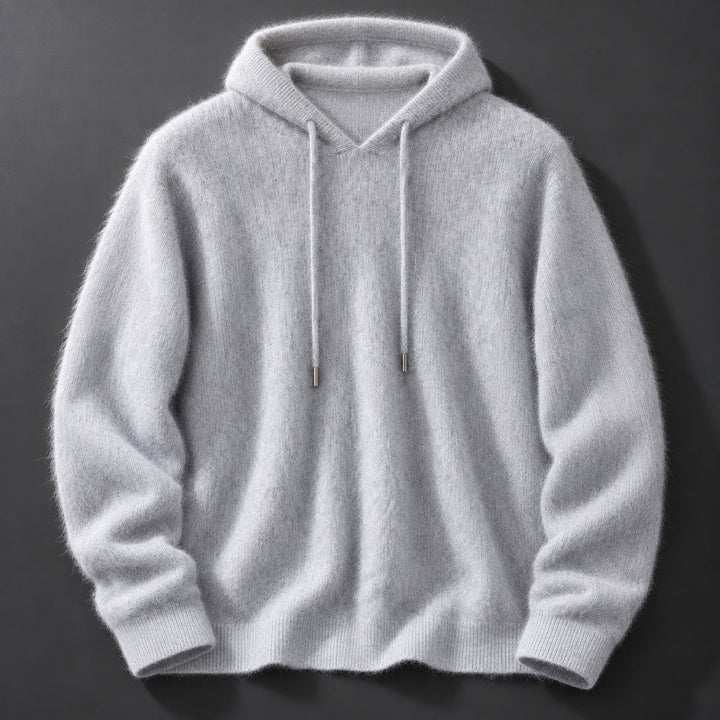 Fynch – Strick-Hoodie mit Kordelzug und Gerippten Bündchen