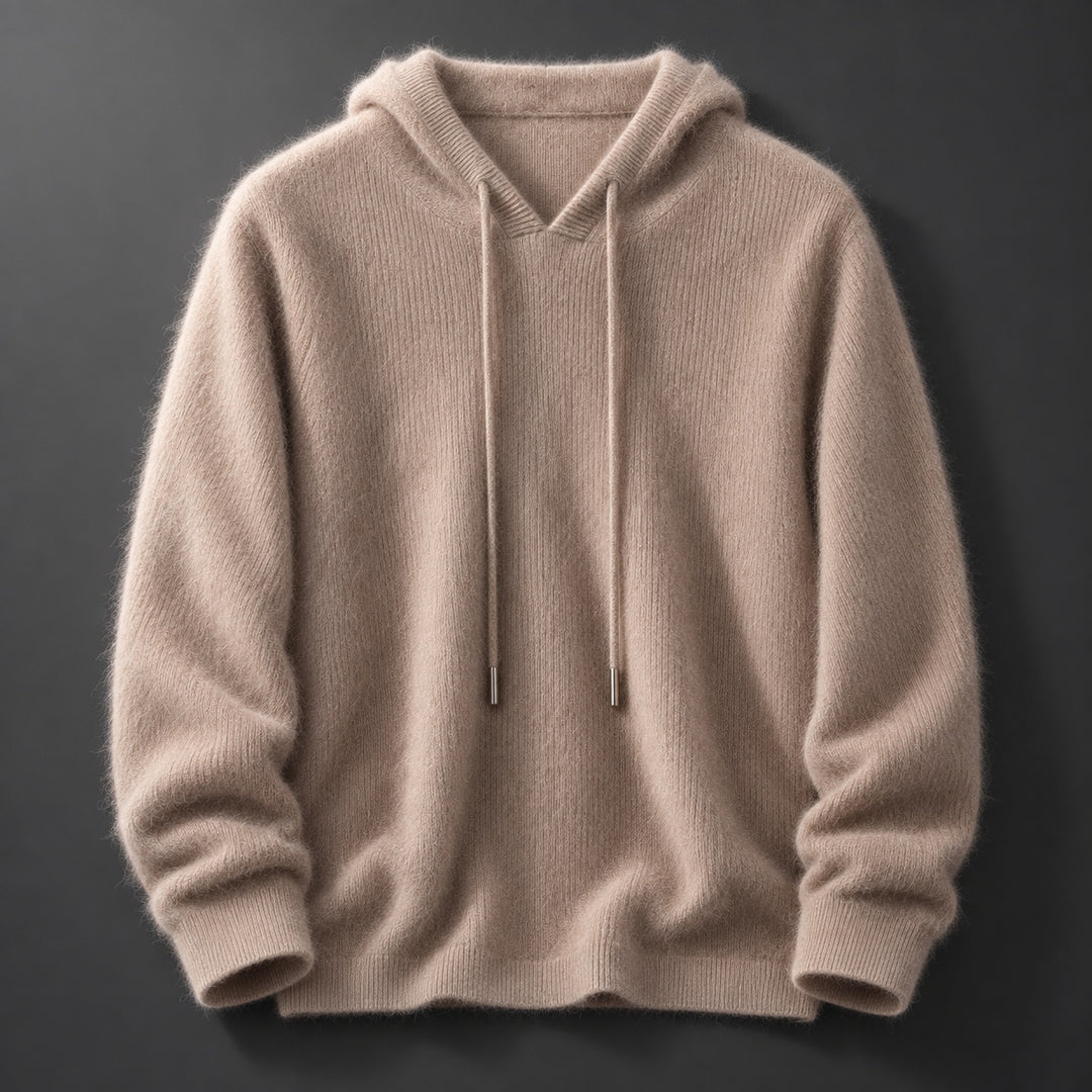 Fynch – Strick-Hoodie mit Kordelzug und Gerippten Bündchen