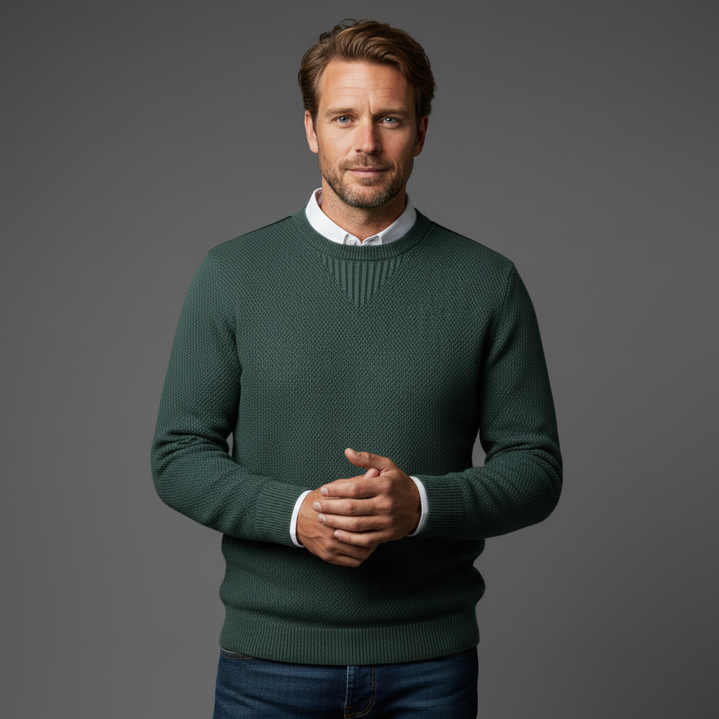 Jaison – Pullover mit strukturiertem Strick und Rundhalsausschnitt